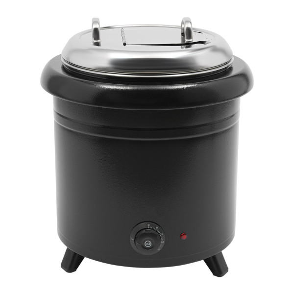 13L 400W Soup Warmer Soup Pot 201 Stainless Steel Used in Buffets Canteens Cafeterias Weddings 14.4*17.3 In For Reheating Stews Black