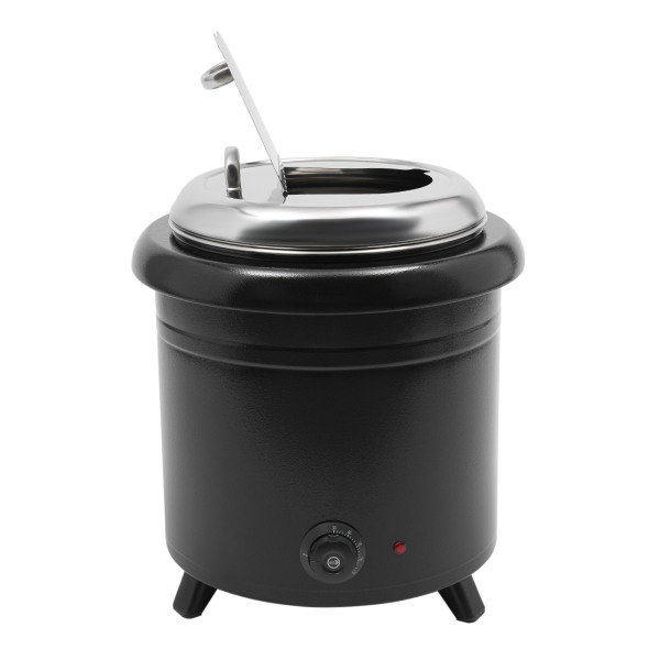 13L 400W Soup Warmer Soup Pot 201 Stainless Steel Used in Buffets Canteens Cafeterias Weddings 14.4*17.3 In For Reheating Stews Black