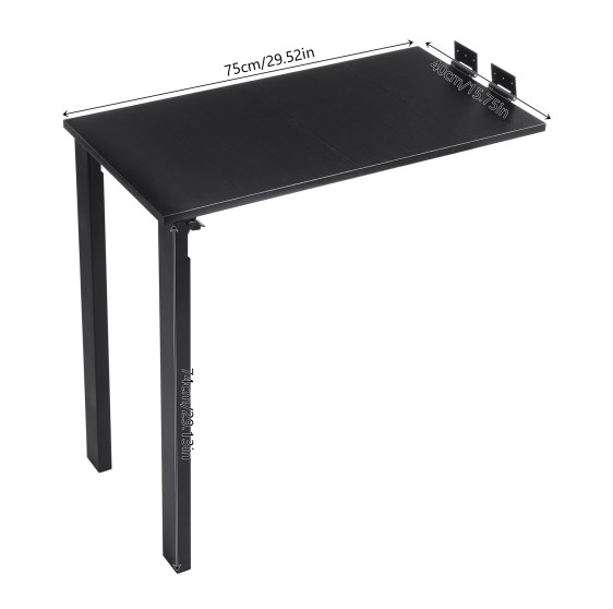 75*40cm folding dining table, wall-mounted folding table, black 75*40cm folding dining table, wall-mounted folding table, black