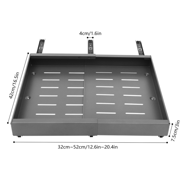 Set of 2, Telescopic drawer, Pull-out drawer for cupboards, Load capacity: 10-15kg, For kitchens, pantries, Grey Set of 2, Telescopic drawer, Pull-out drawer for cupboards, Load capacity: 10-15kg, For kitchens, pantries, Grey