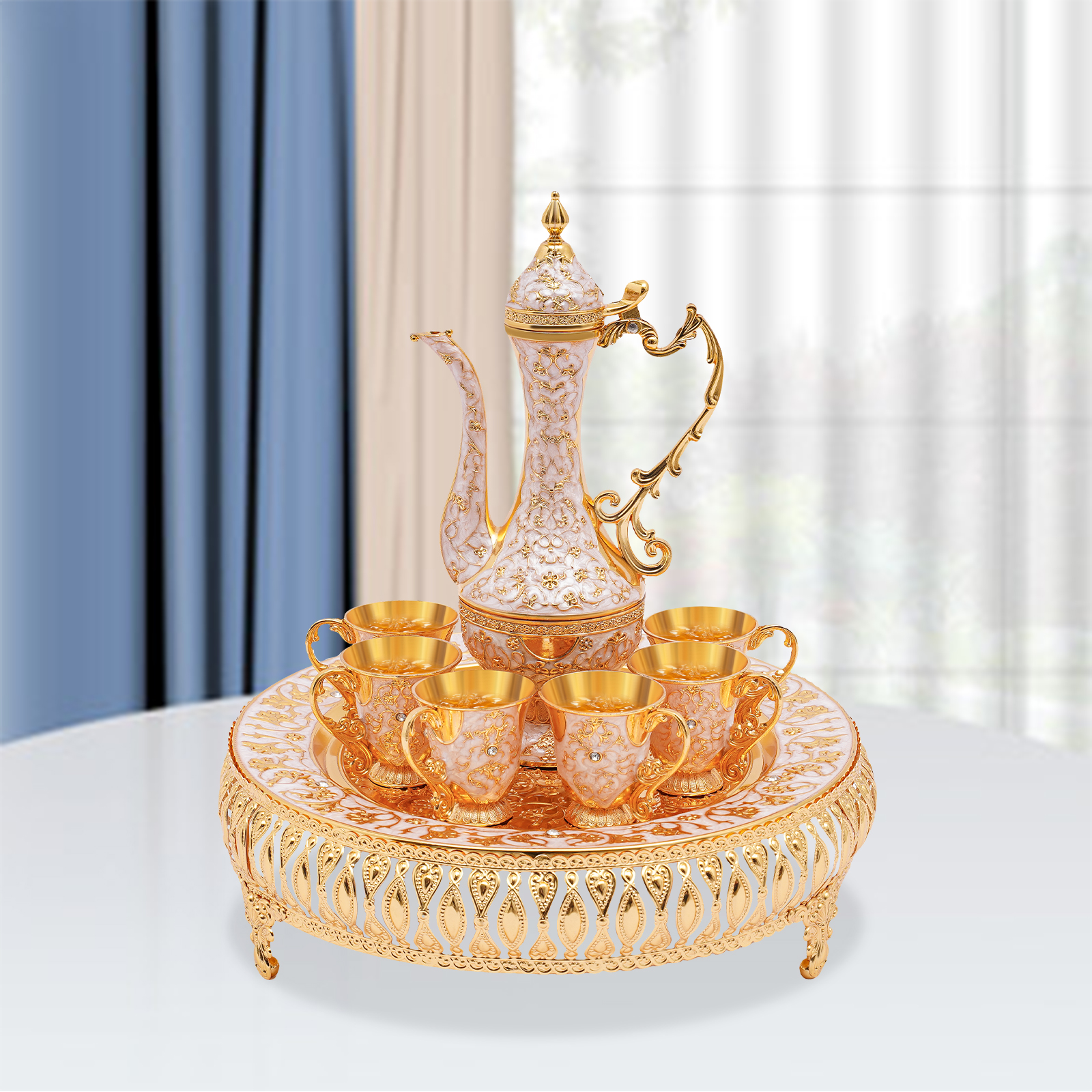 Coffee Cup and Teapot Set, Tea Service Set, Tea Service Set for Tea Table Decoration Coffee Cup and Teapot Set, Tea Service Set, Tea Service Set for Tea Table Decoration