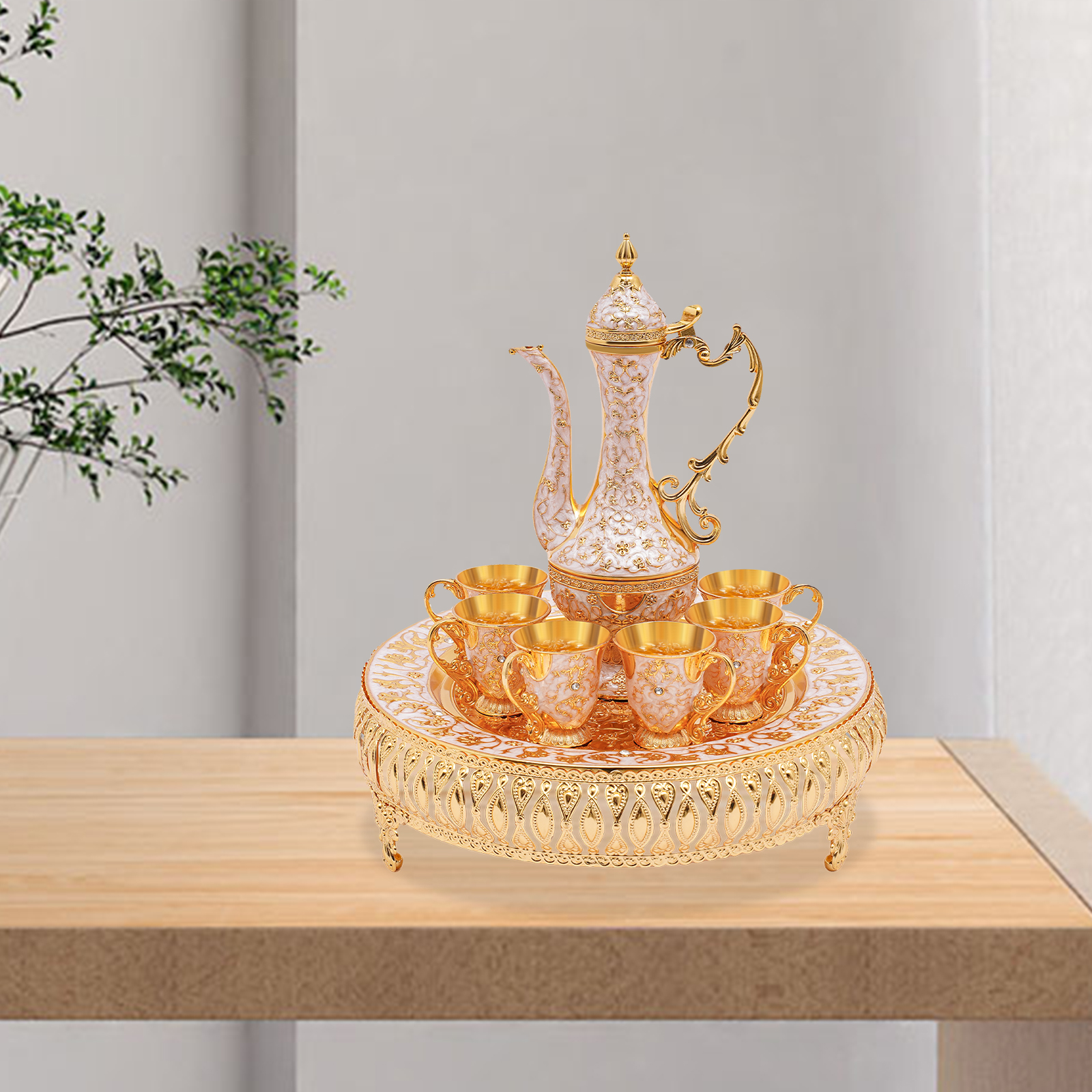 Coffee Cup and Teapot Set, Tea Service Set, Tea Service Set for Tea Table Decoration Coffee Cup and Teapot Set, Tea Service Set, Tea Service Set for Tea Table Decoration