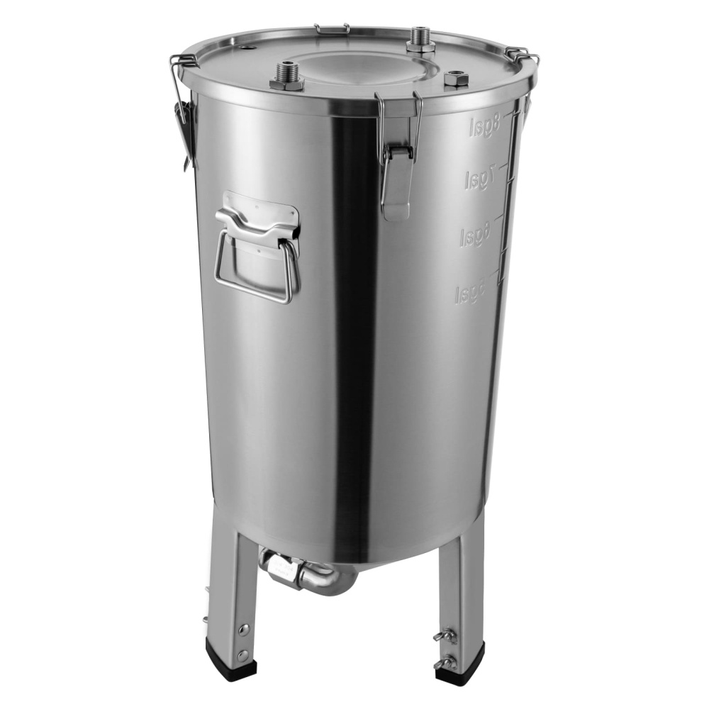 32L Stainless Steel Conical Fermentation Tank with Chiller for Home Brewing