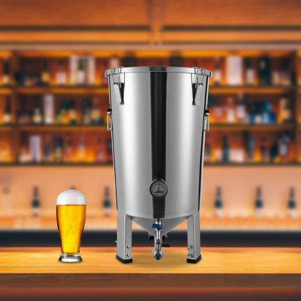 32L Stainless Steel Conical Fermentation Tank with Chiller for Home Brewing 32L Stainless Steel Conical Fermentation Tank with Chiller for Home Brewing