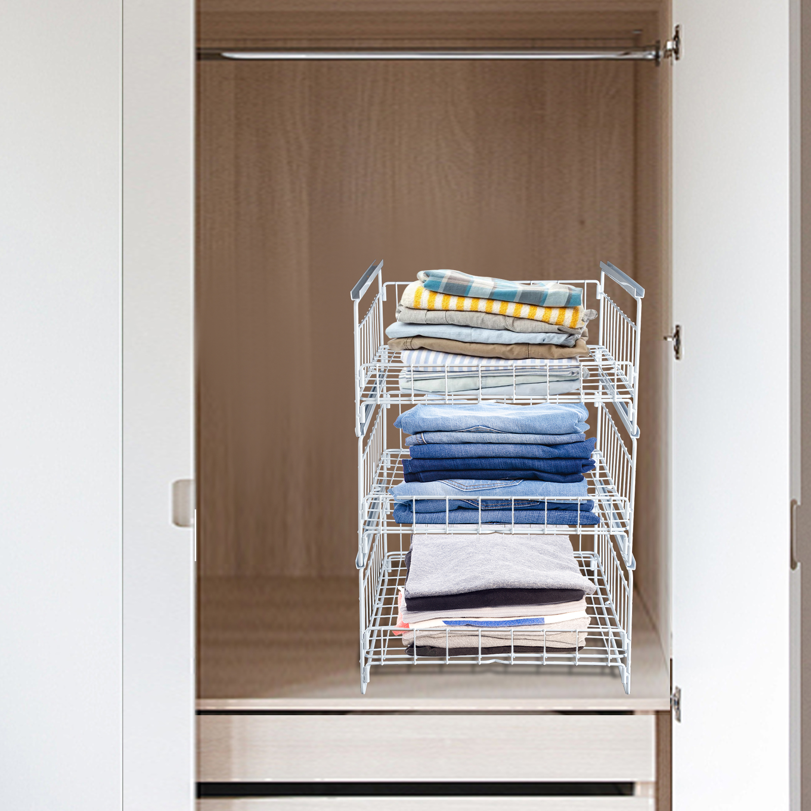 Pull-out shelf, Pull-out organizer, Kitchen drawer, Load capacity: 20kg, 33.5*43*51cm, White Pull-out shelf, Pull-out organizer, Kitchen drawer, Load capacity: 20kg, 33.5*43*51cm, White