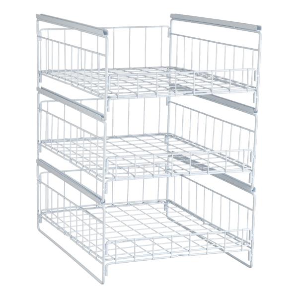 Pull-out shelf, Pull-out organizer, Kitchen drawer, Load capacity: 20kg, 33.5*43*51cm, White