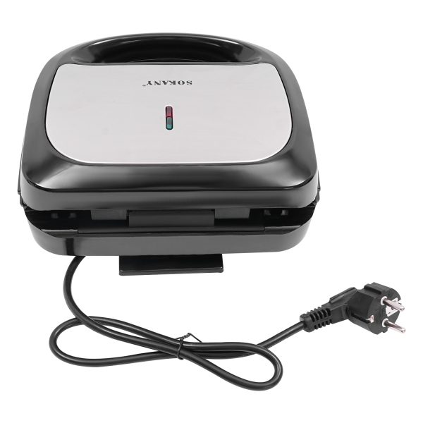 3-in-1 Sandwich-Waffel-Maker Suitable For Baking Pancakes Muffins Waffles Sandwiches Donuts 9.45*9.45*3.54 in Stainless Steel 750W