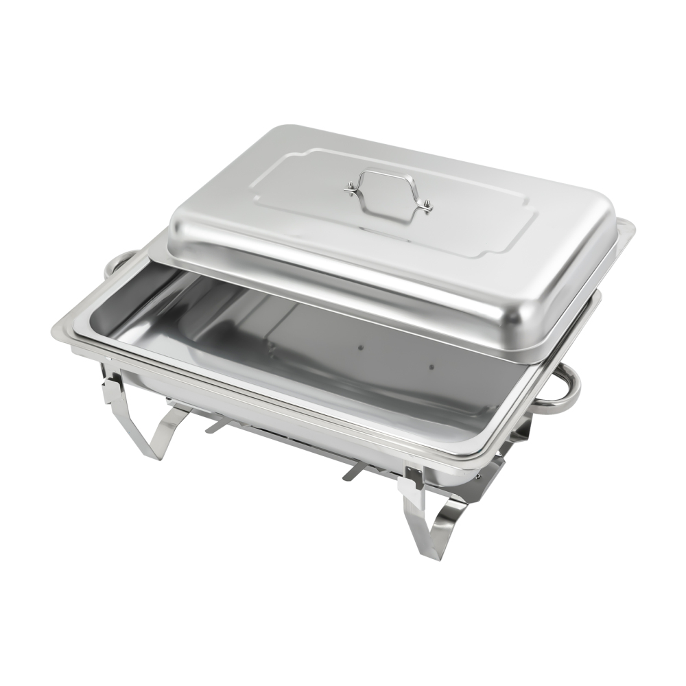 9L Stainless Steel Chafing Dish Chafing Dish Buffet Warmer Buffet Server and Warmer Square 410 Stainless Steel Bracket for Commercial Catering Buffets