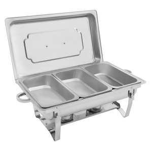 Set Of 3 Baking Dishes 9 L - 3 Stainless Steel Warm Storage Containers Table Food Grade Stainelss Steel Countertop Commercial Canteen Buffet