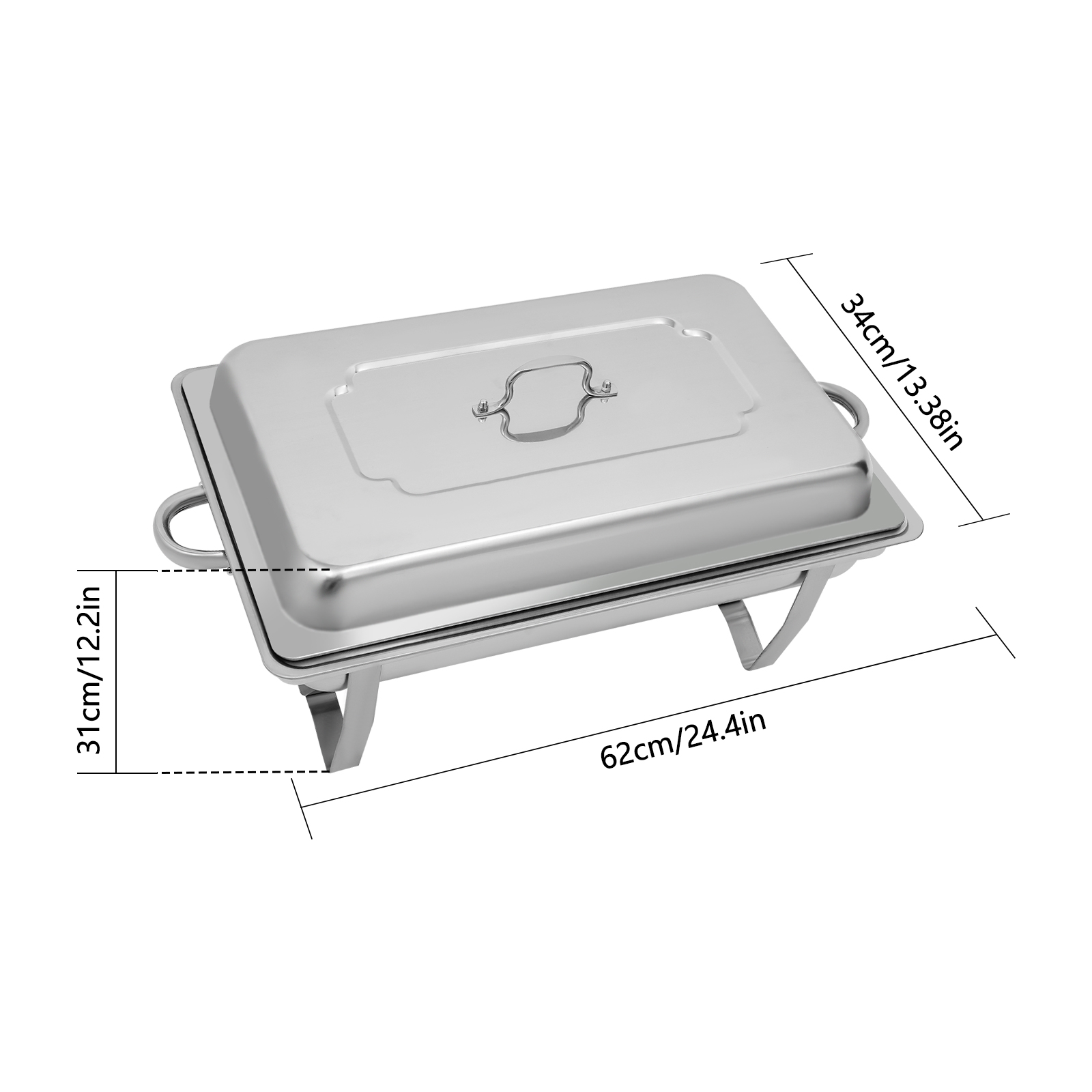 Buffet Server with Food Warmer, Stainless Steel Food Warming Plate, 62*34*31cm, Silver Buffet Server with Food Warmer, Stainless Steel Food Warming Plate, 62*34*31cm, Silver