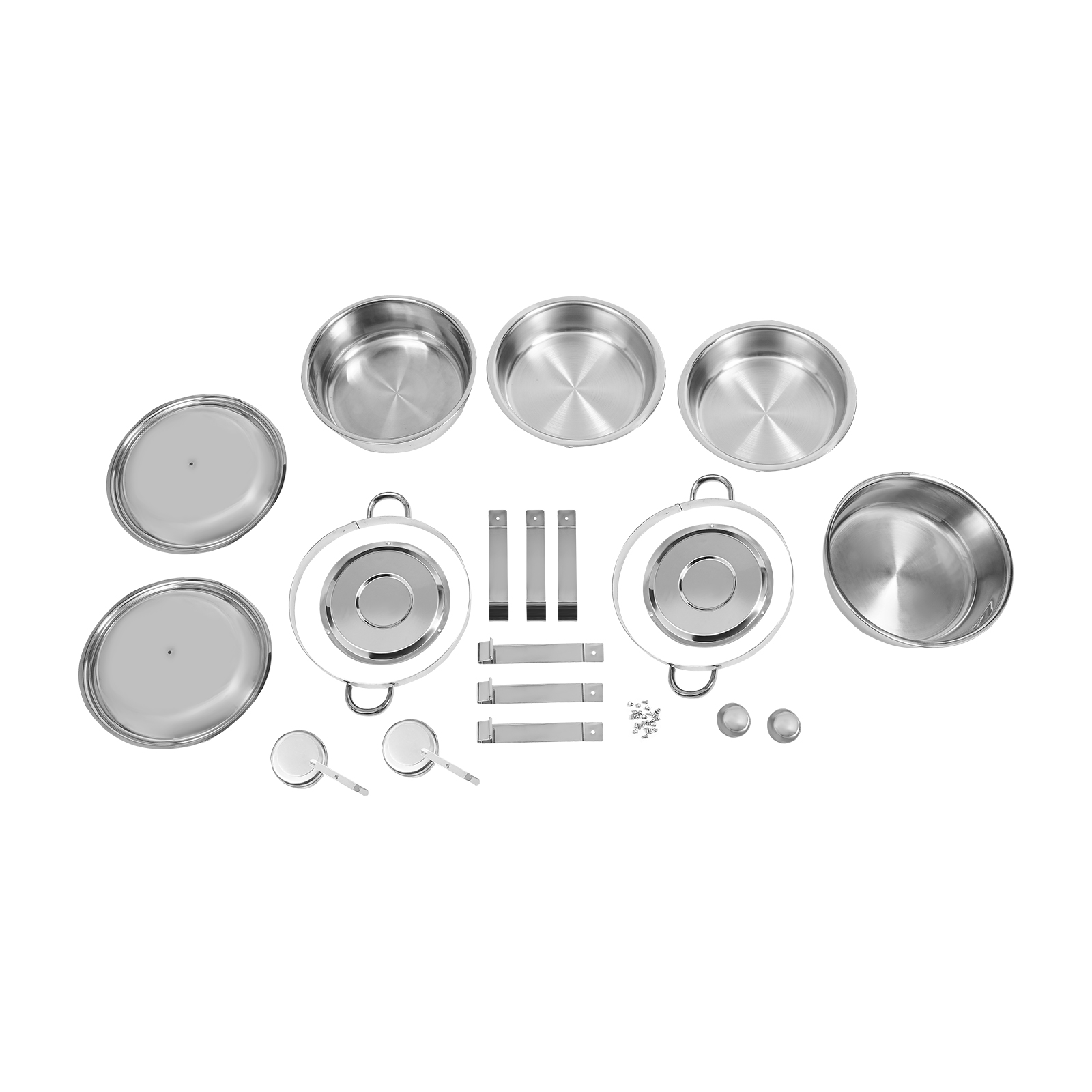 4.5L 2pcs Chafing Dish Buffet Set, Chafing Dish Set, Buffet Dishes Warming Set - Sliver 4.5L 2pcs Chafing Dish Buffet Set, Chafing Dish Set, Buffet Dishes Warming Set - Sliver