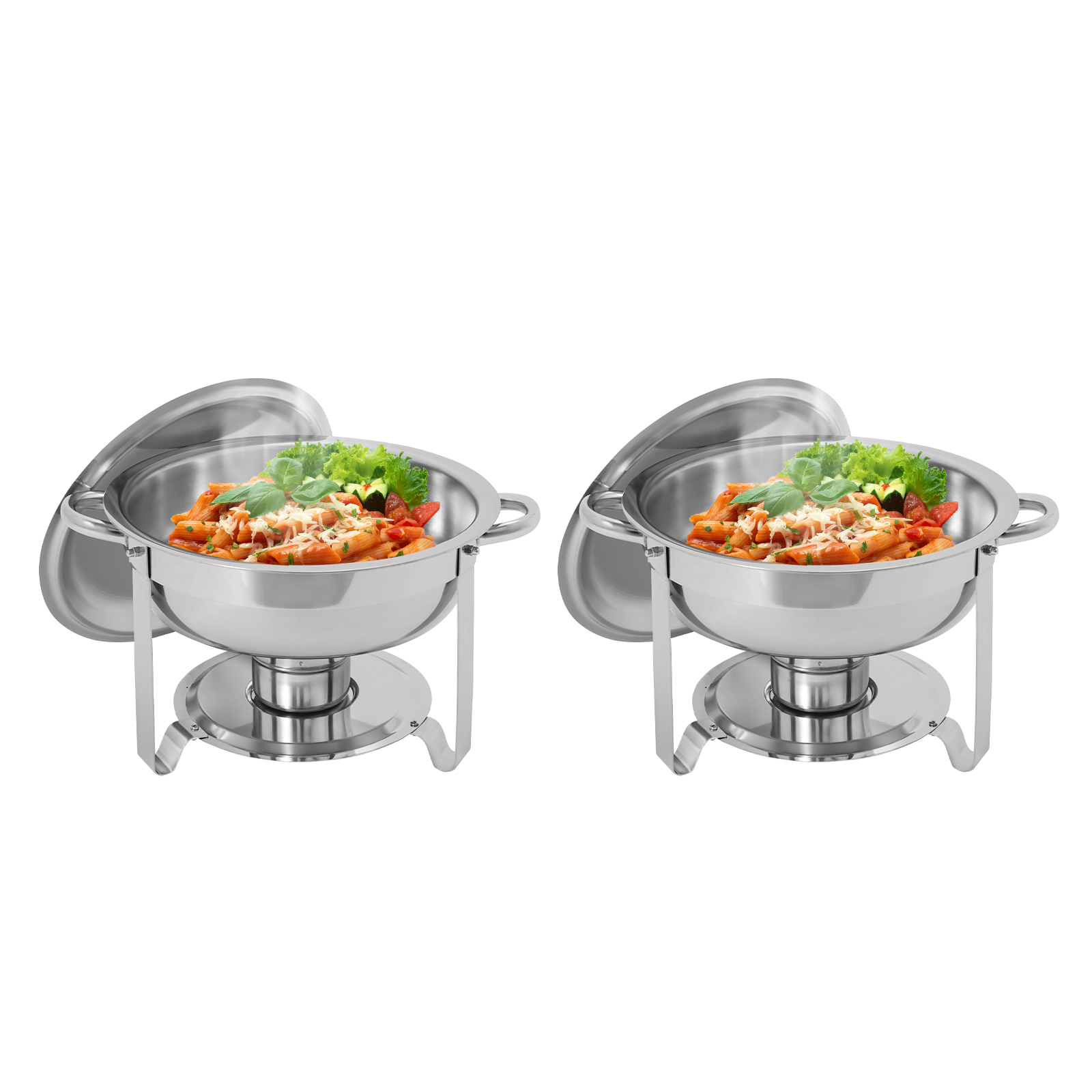 4.5L 2pcs Chafing Dish Buffet Set, Chafing Dish Set, Buffet Dishes Warming Set - Sliver