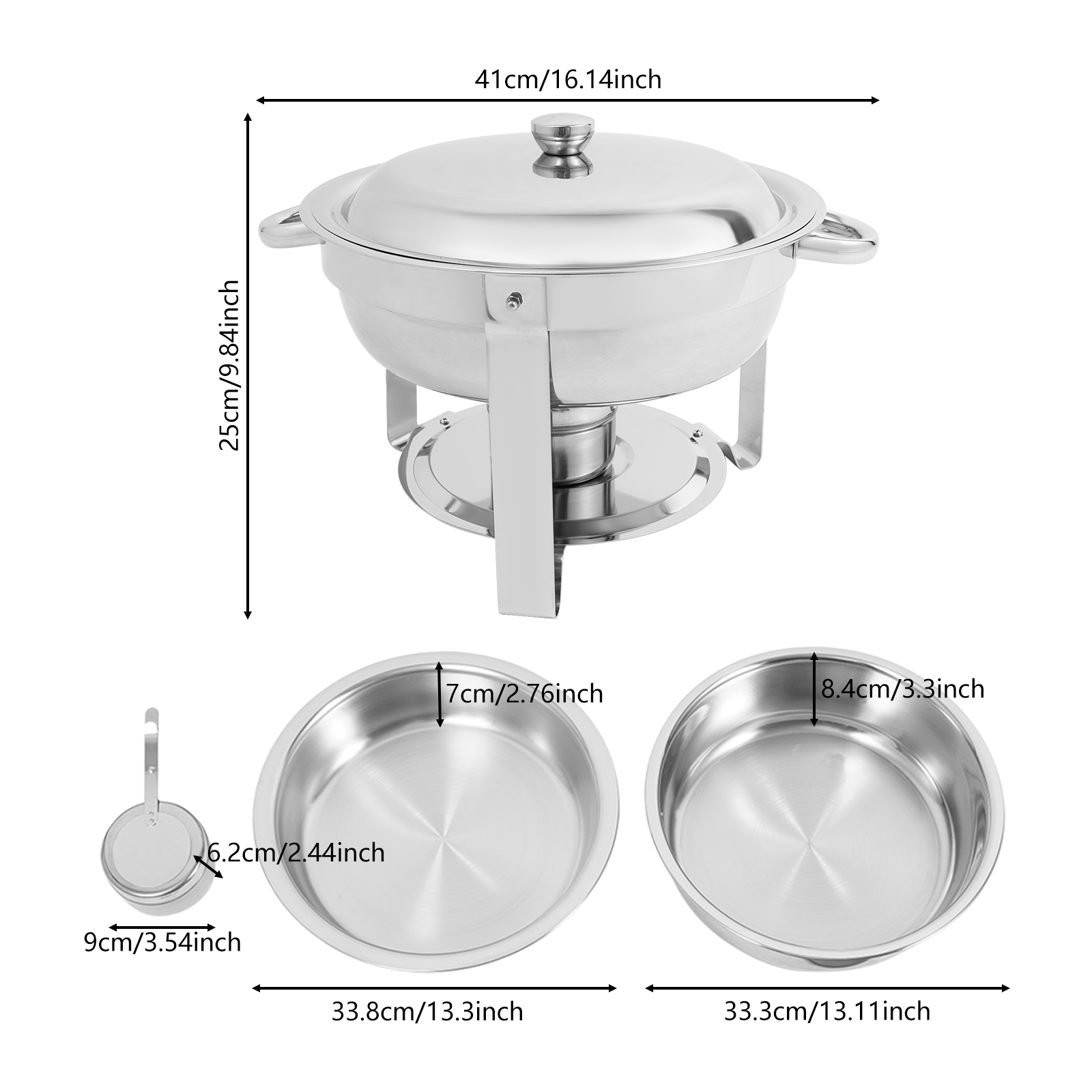 4.5L 4pcs Chafing Dish Buffet Set, Chafing Dish Set, Buffet Dishes Warming Set - Sliver 4.5L 4pcs Chafing Dish Buffet Set, Chafing Dish Set, Buffet Dishes Warming Set - Sliver