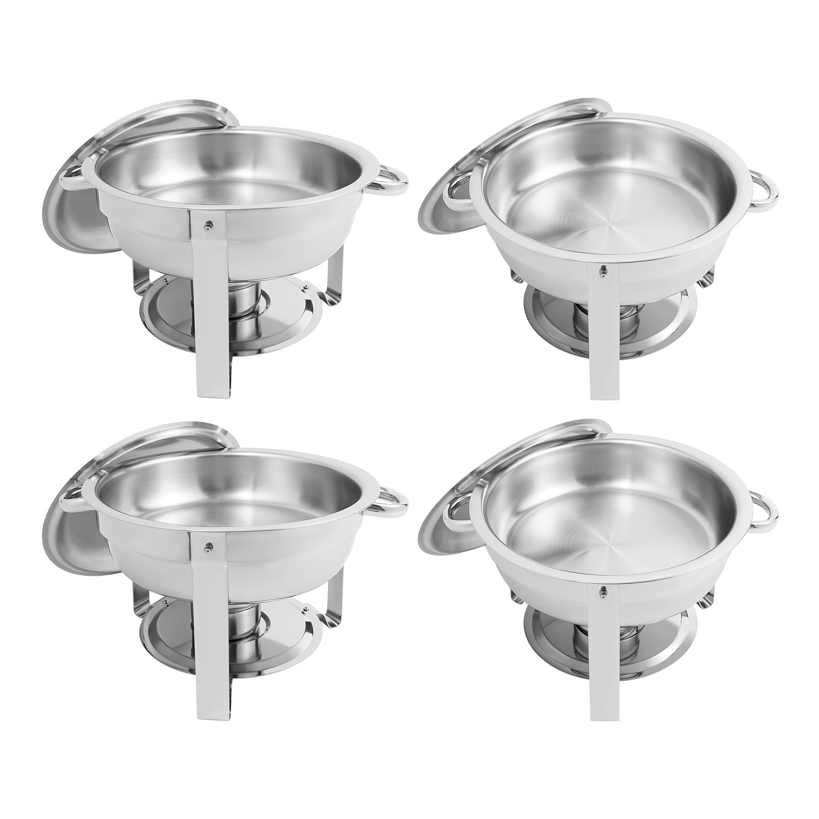 4.5L 4pcs Chafing Dish Buffet Set, Chafing Dish Set, Buffet Dishes Warming Set - Sliver