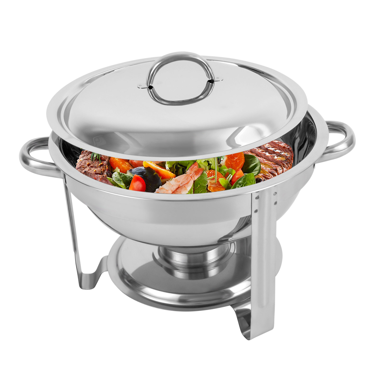 3.5 Liter Stainless Steel Round Warmer, Food Warming Container, 41.5*25.5cm, Silver