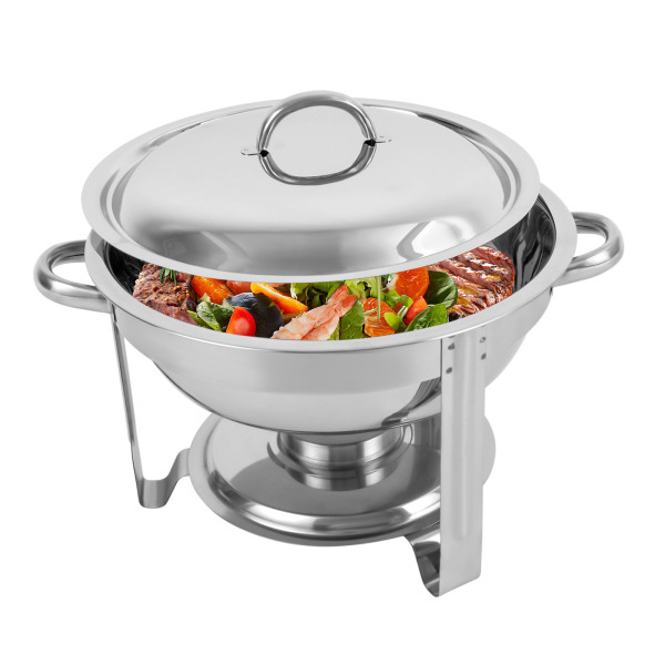 3.5 Liter Stainless Steel Round Warmer, Food Warming Container, 41.5*25.5cm, Silver