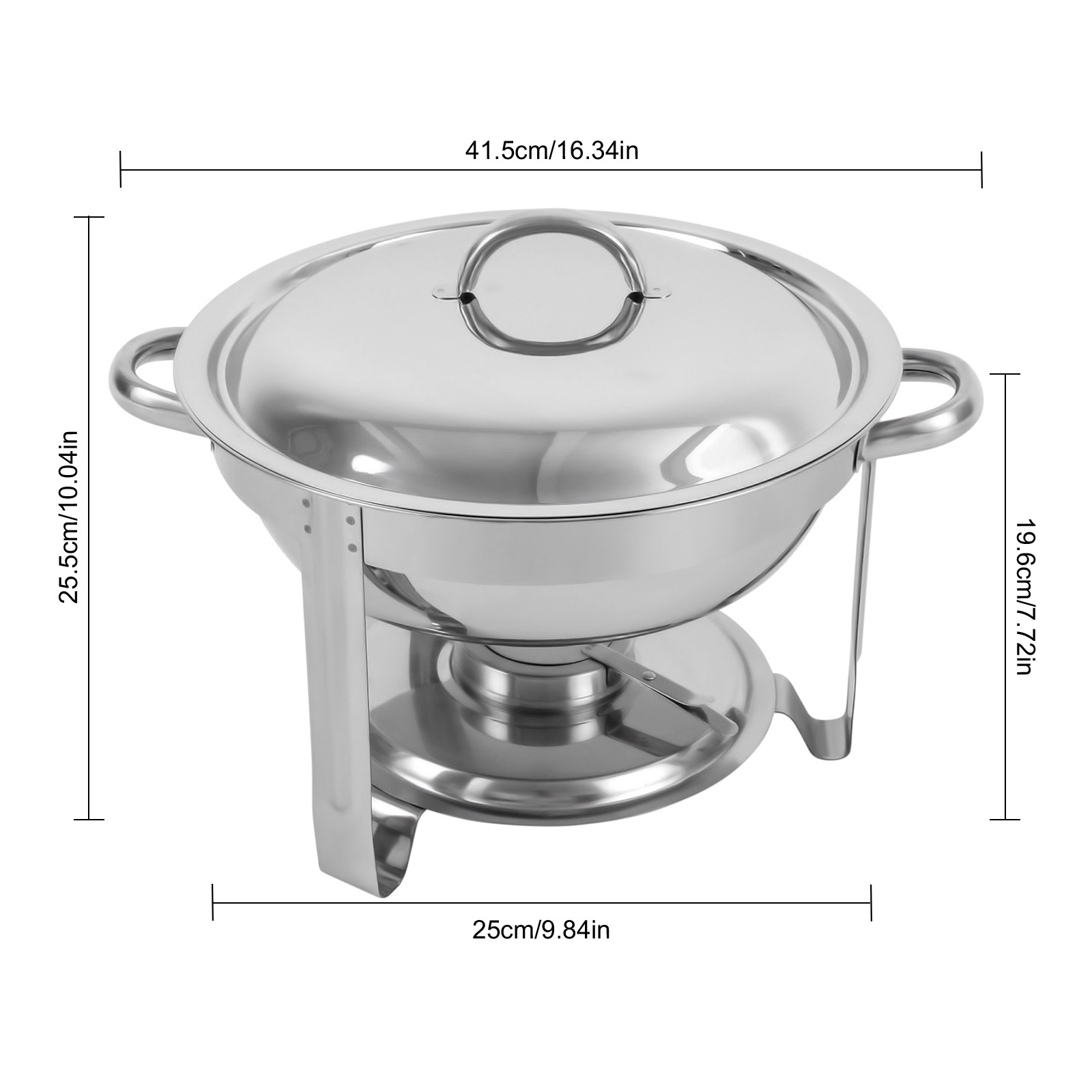 3.5 Liter Stainless Steel Round Warmer, Food Warming Container, 41.5*25.5cm, Silver 3.5 Liter Stainless Steel Round Warmer, Food Warming Container, 41.5*25.5cm, Silver