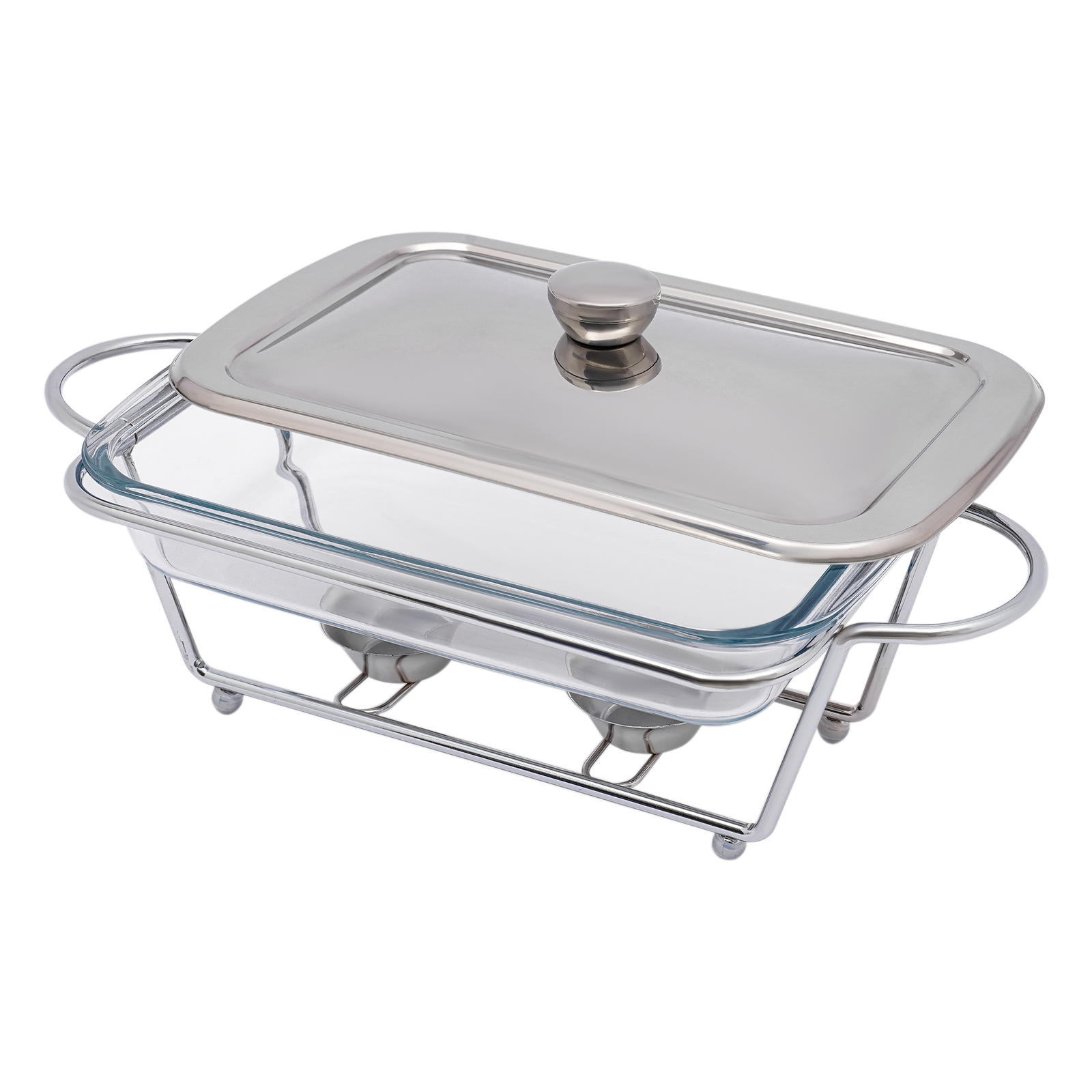 Dish warming tray, Buffet tray, For hotels, buffets, weddings, etc., Capacity: 2L, 38*18.8*12cm, Silver