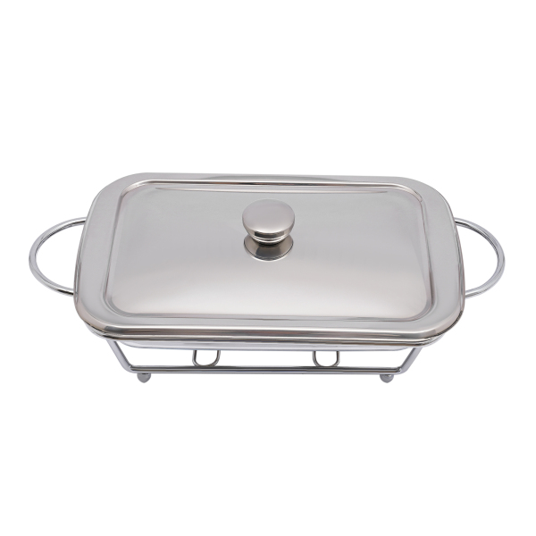 Dish warming tray, Buffet tray, For hotels, buffets, weddings, etc., Capacity: 2L, 38*18.8*12cm, Silver