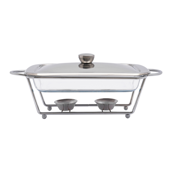 Dish warming tray, Buffet tray, For hotels, buffets, weddings, etc., Capacity: 2L, 38*18.8*12cm, Silver
