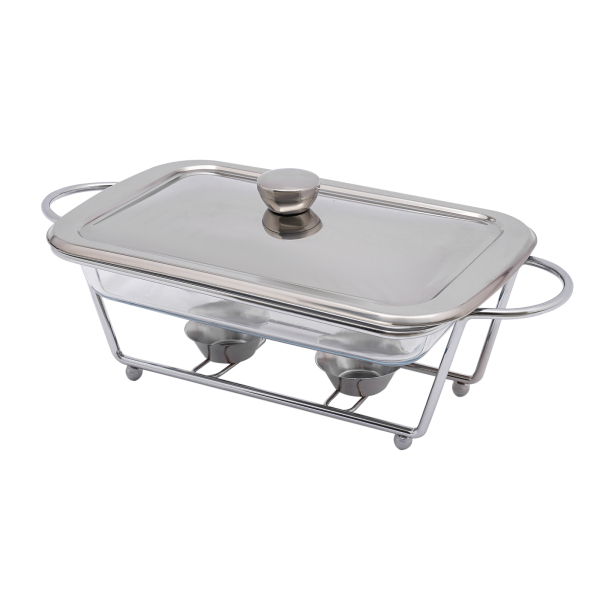 Dish warming tray, Buffet tray, For hotels, buffets, weddings, etc., Capacity: 2L, 38*18.8*12cm, Silver
