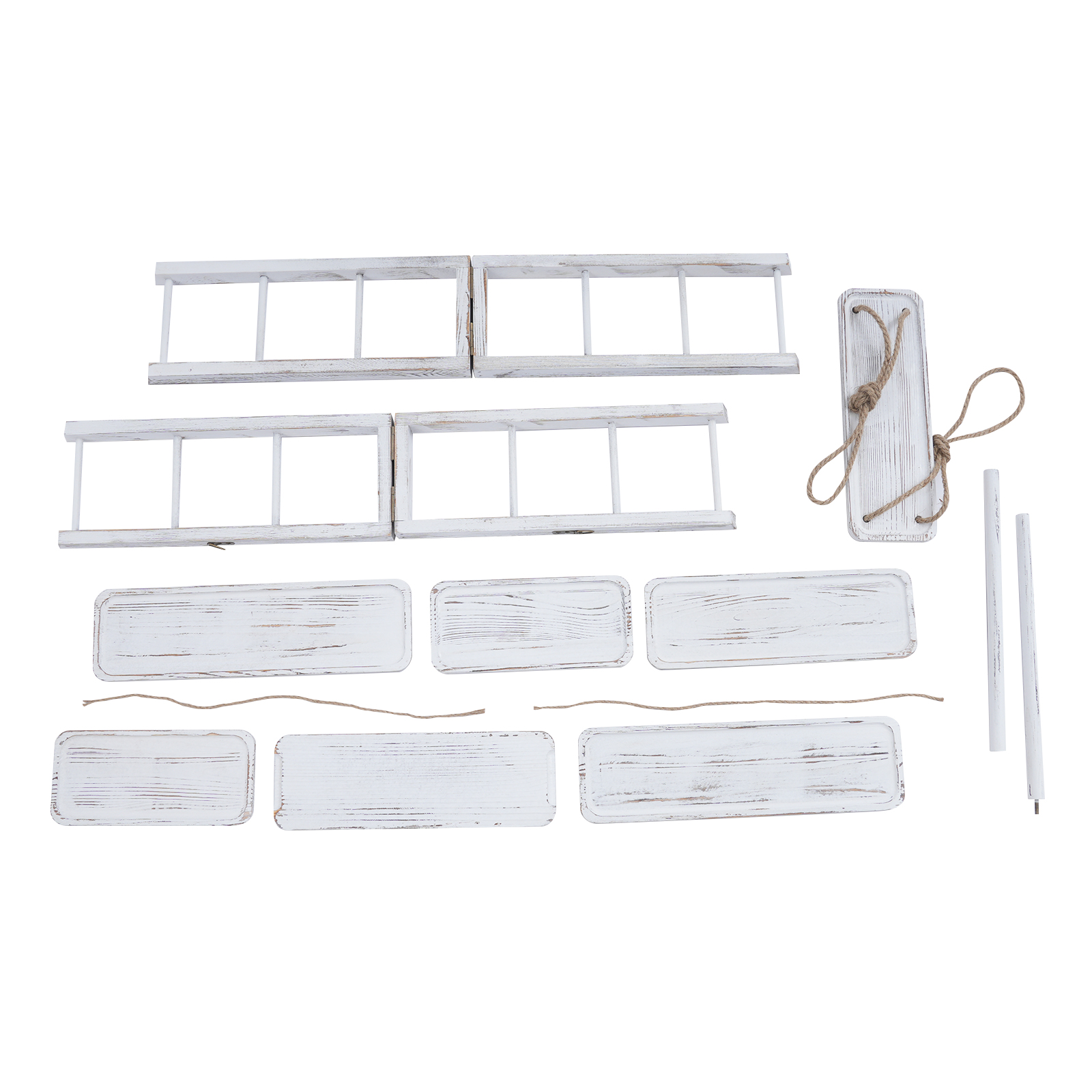 3 Tray Serving Ladder Stand, Table Display Set with Removable Trays, 3 tier Cupcake Stand - White 3 Tray Serving Ladder Stand, Table Display Set with Removable Trays, 3 tier Cupcake Stand - White