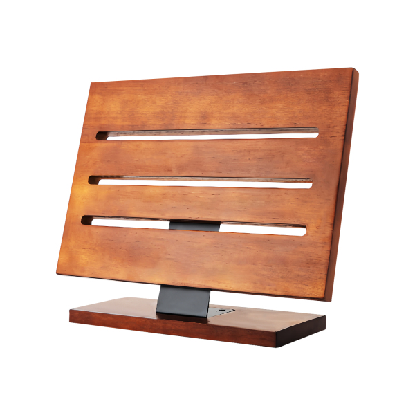 Kitchen Magnetic Knife Block Holder Wood Storage Knife Tool Holder Magnetic Wooden Knife Holder Used In Kitchens Restaurants Black And Log Color