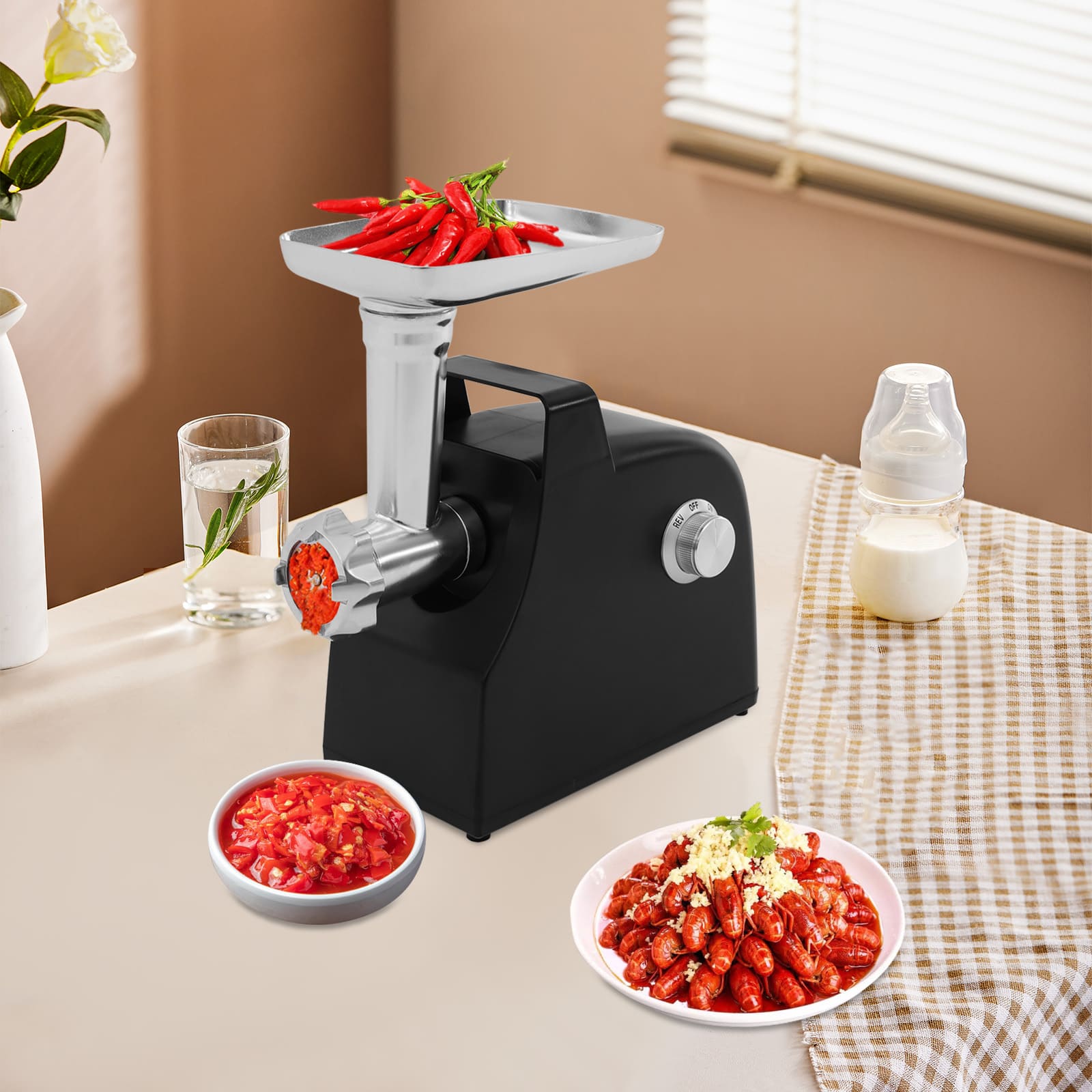 Multifunctional meat mincer kit, electric meat mincer with handle, for making meatballs, meat sauce and sausage Multifunctional meat mincer kit, electric meat mincer with handle, for making meatballs, meat sauce and sausage