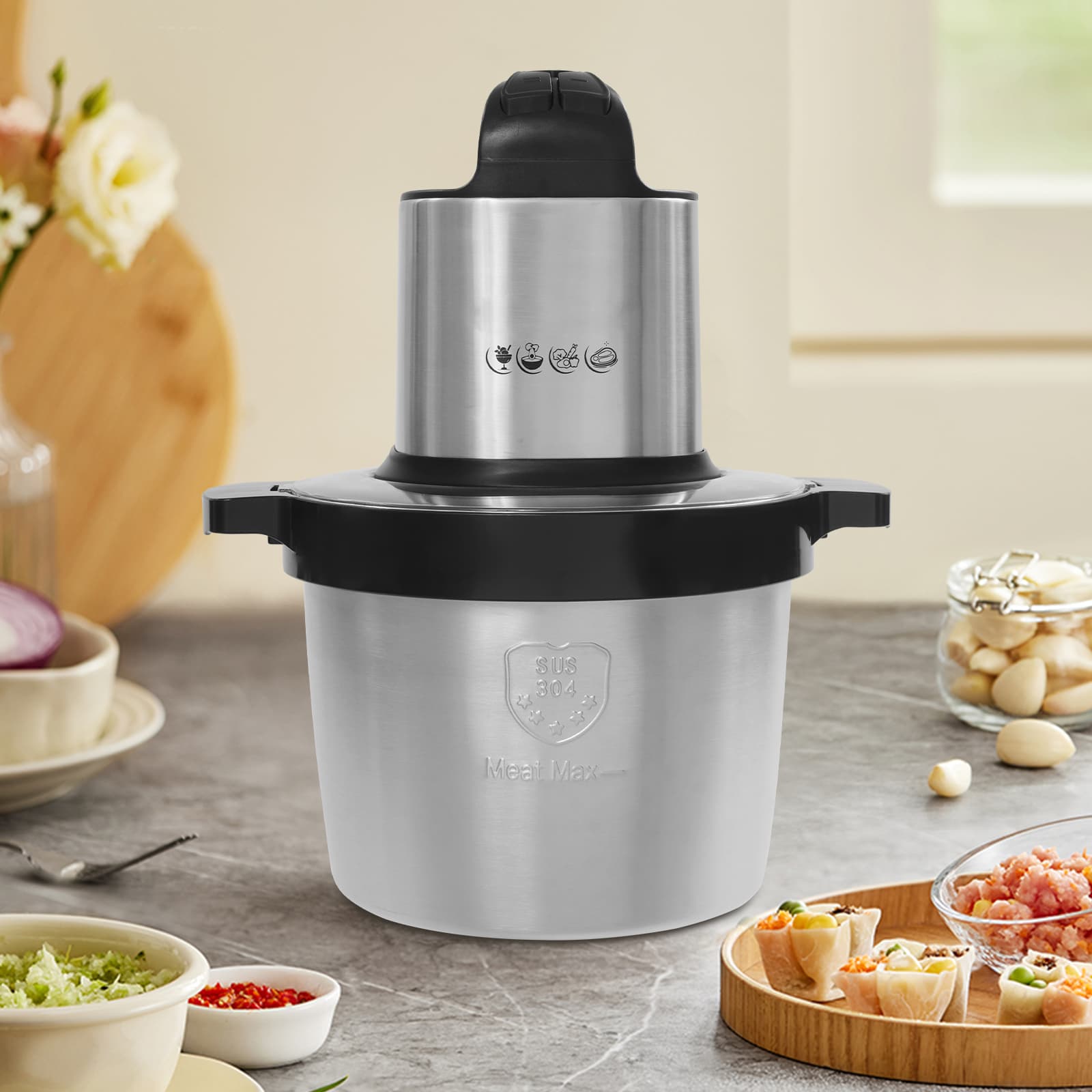 Household meat grinder vegetable cooking crusher 6.5 liters