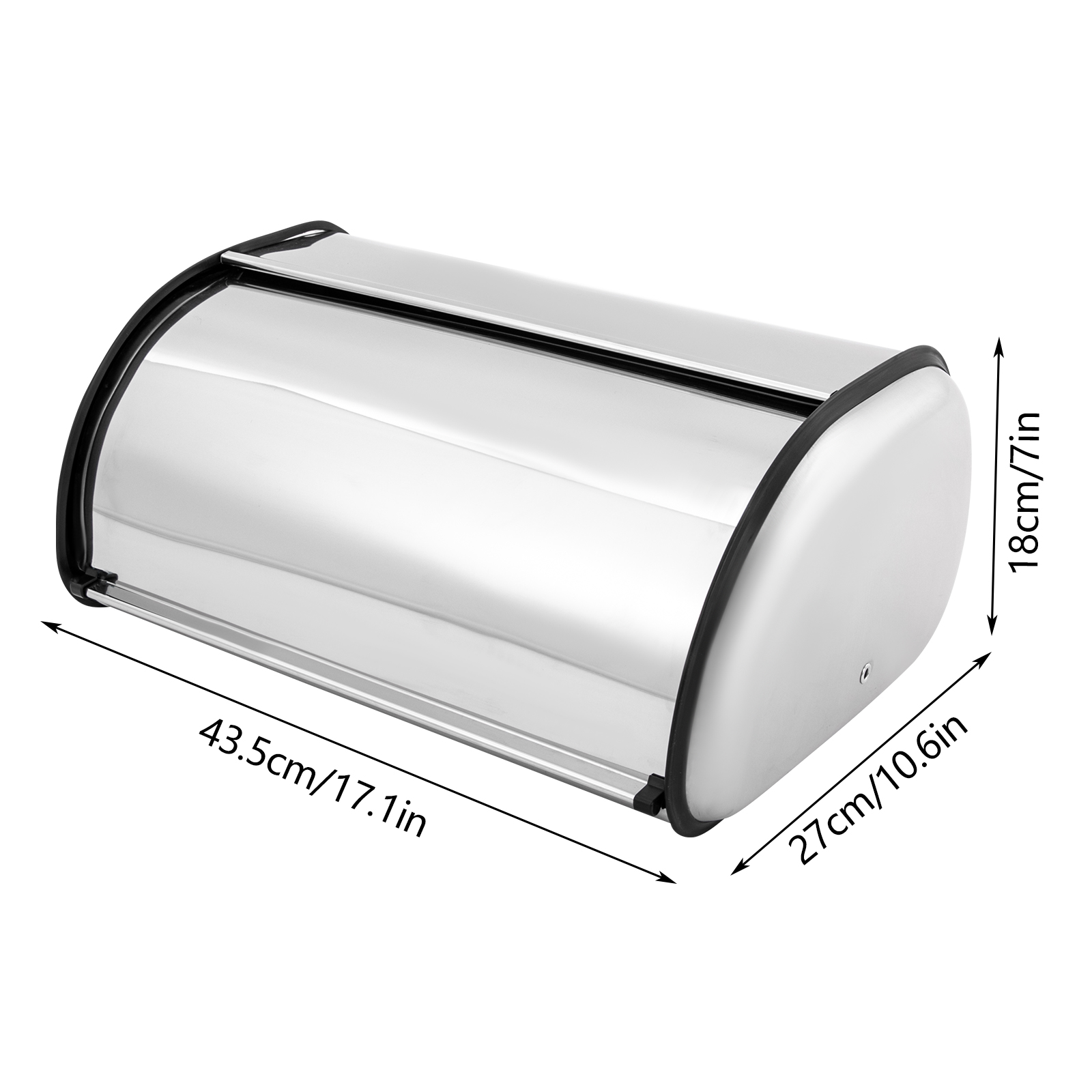 17.1*10.6*7in Stainless Steel Bread Box, Bread Bin, Bread Storage Container for Hotels, Guesthouses, Dining Rooms