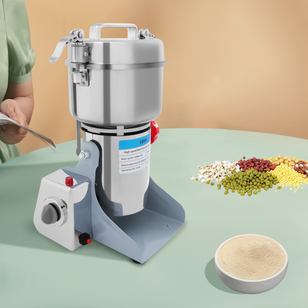 1000g Electric Grain Mill, Dry Grinder, Commercial Spice Grinder for Stores, Families, Farms, and Other Places for Grinding Dry Goods