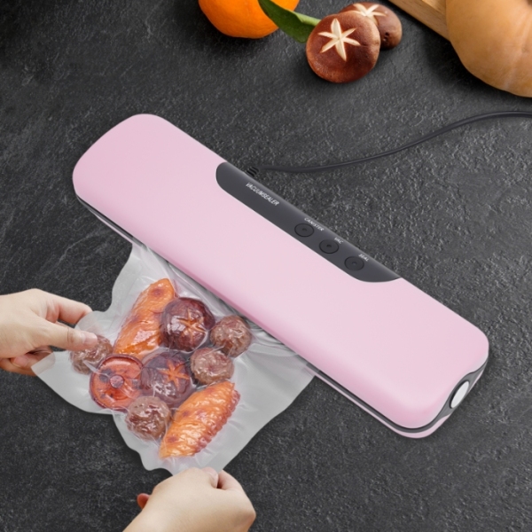 100W vacuum sealer, three sealing methods, 10 free sealable bags - pink