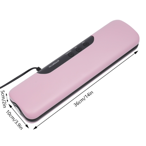 100W vacuum sealer, three sealing methods, 10 free sealable bags - pink