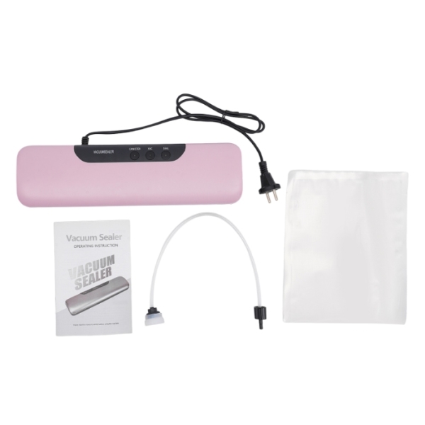 100W vacuum sealer, three sealing methods, 10 free sealable bags - pink 100W vacuum sealer, three sealing methods, 10 free sealable bags - pink