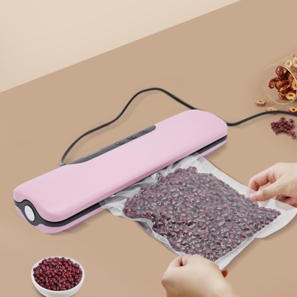 100W vacuum sealer, three sealing methods, 10 free sealable bags - pink 100W vacuum sealer, three sealing methods, 10 free sealable bags - pink