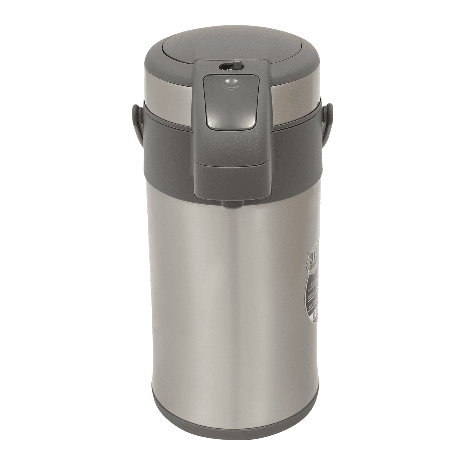 4L Pump Coffee Flask Insulated Pump Action Airpot Stainless Steel Vacuum Thermal Beverage Dispenser BPA Free For Various Home Or Business Silver