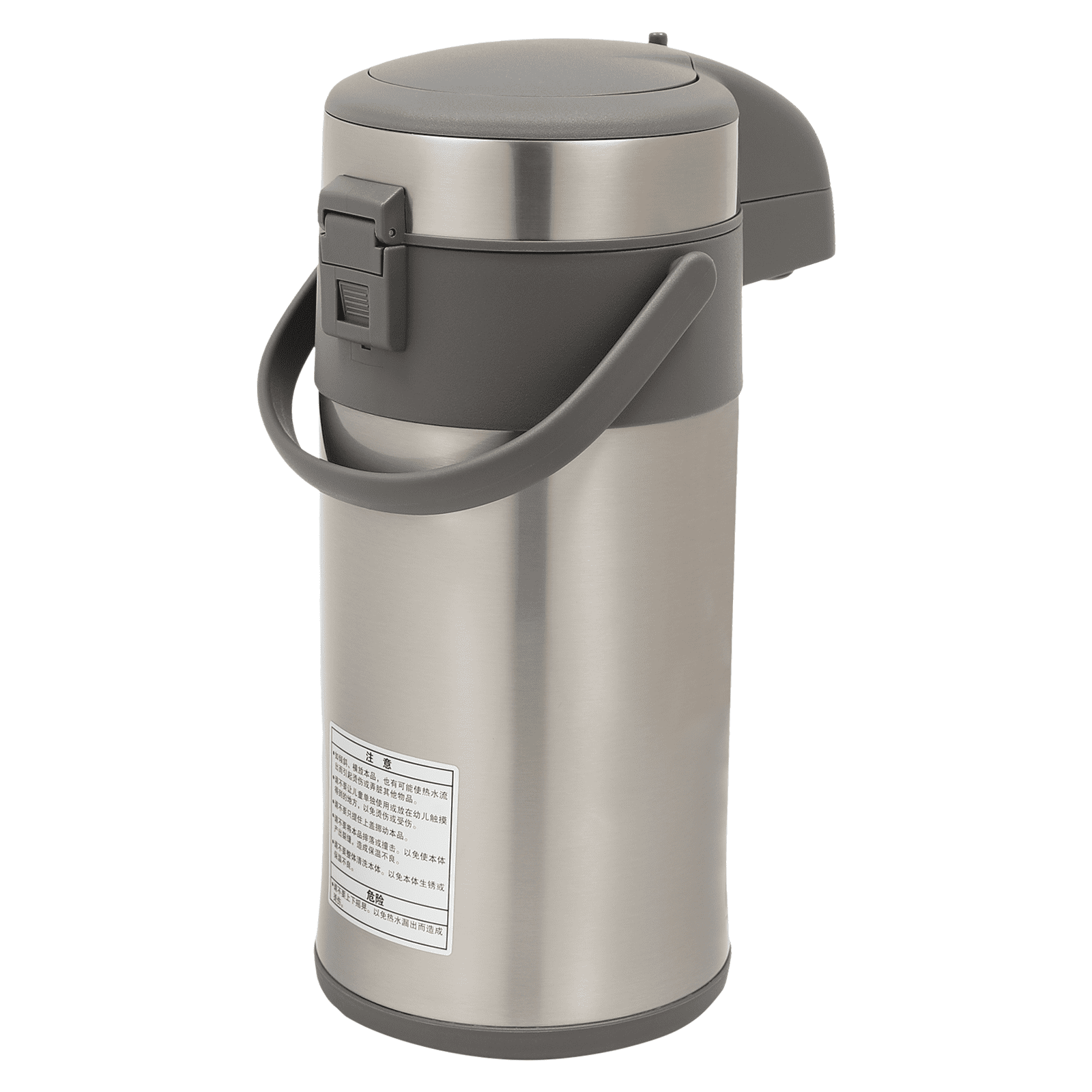 4L Pump Coffee Flask Insulated Pump Action Airpot Stainless Steel Vacuum Thermal Beverage Dispenser BPA Free For Various Home Or Business Silver