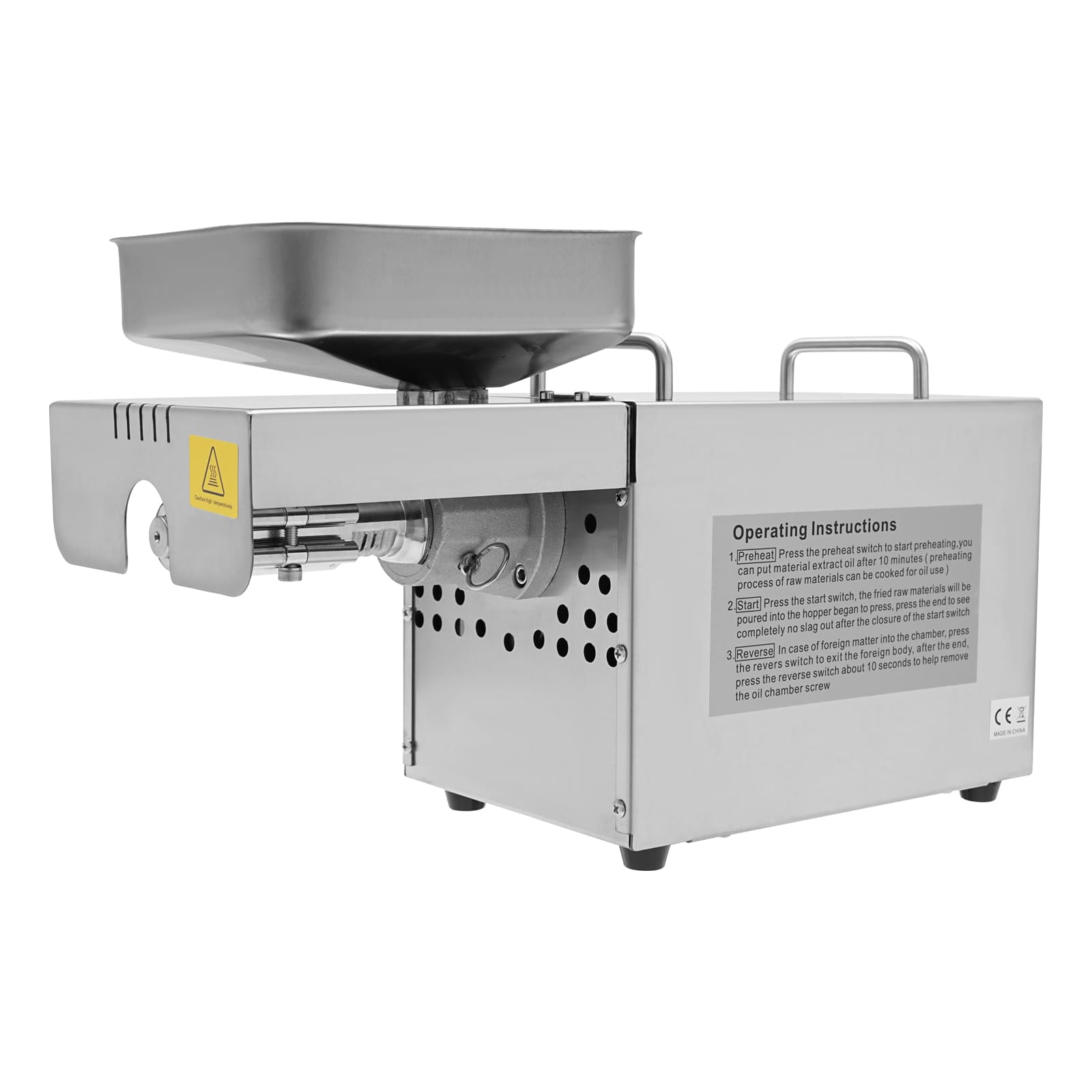 Electric Oil Press, 220V Stainless Steel Oil Extractor, for Peanuts, Nuts, Almonds, etc