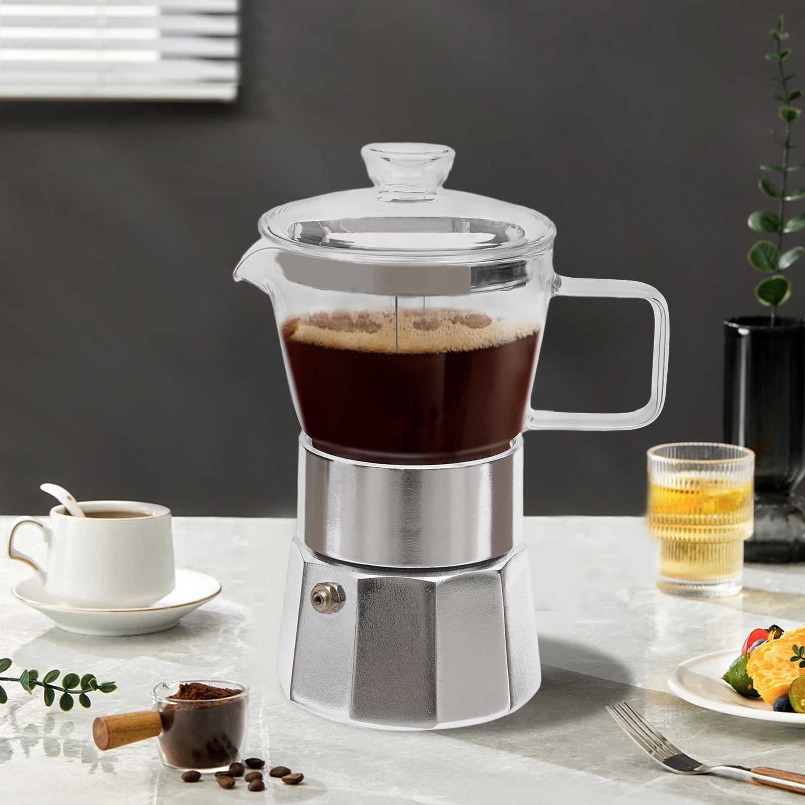 Coffee maker, Kitchen coffee maker, Carefully designed, Heat resistance: 200℃, Capacity: 120ml, 8*17.5cm