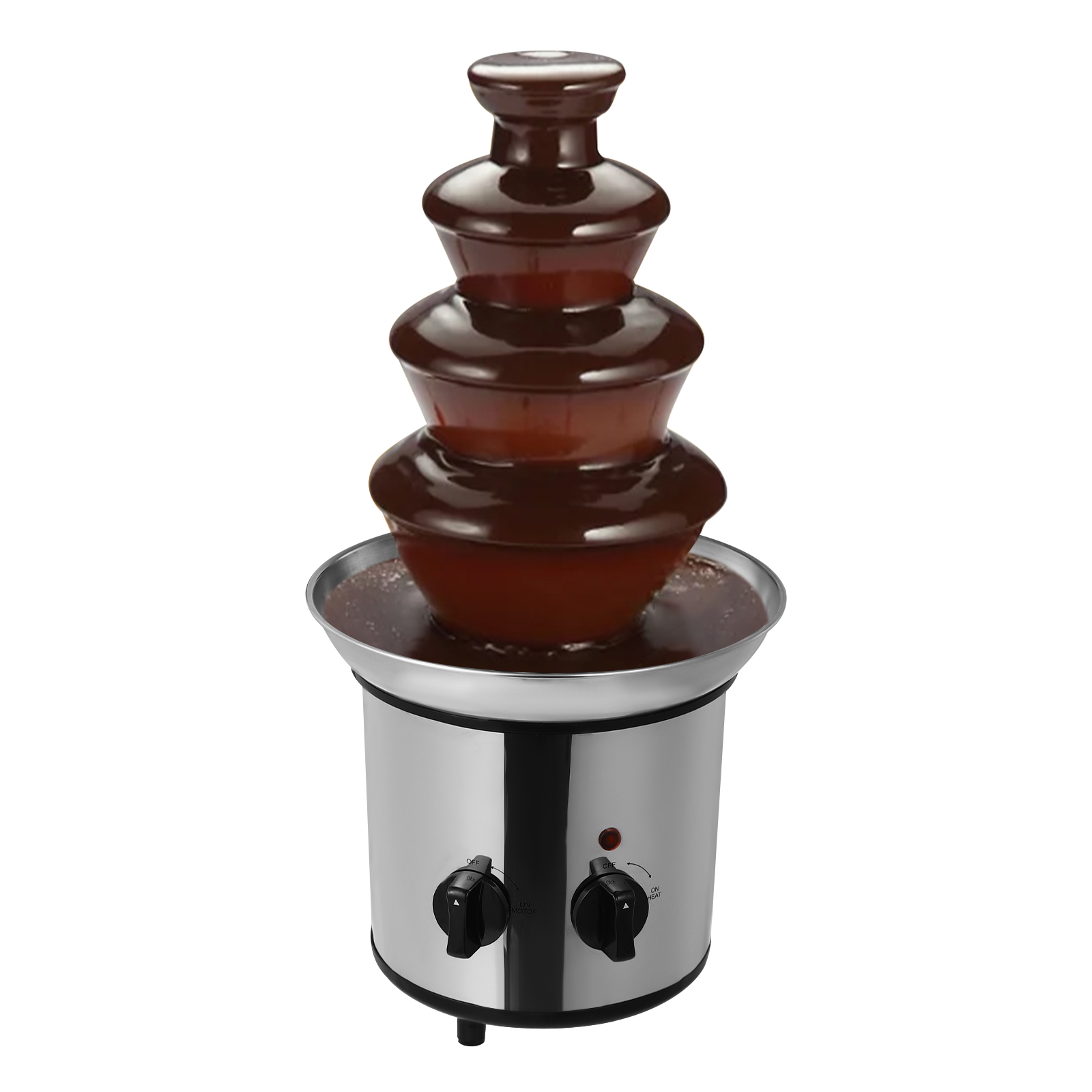 Electric Chocolate Melting Fountain Machine, 4-level chocolate fountain machine, 21.5*45cm, Silver