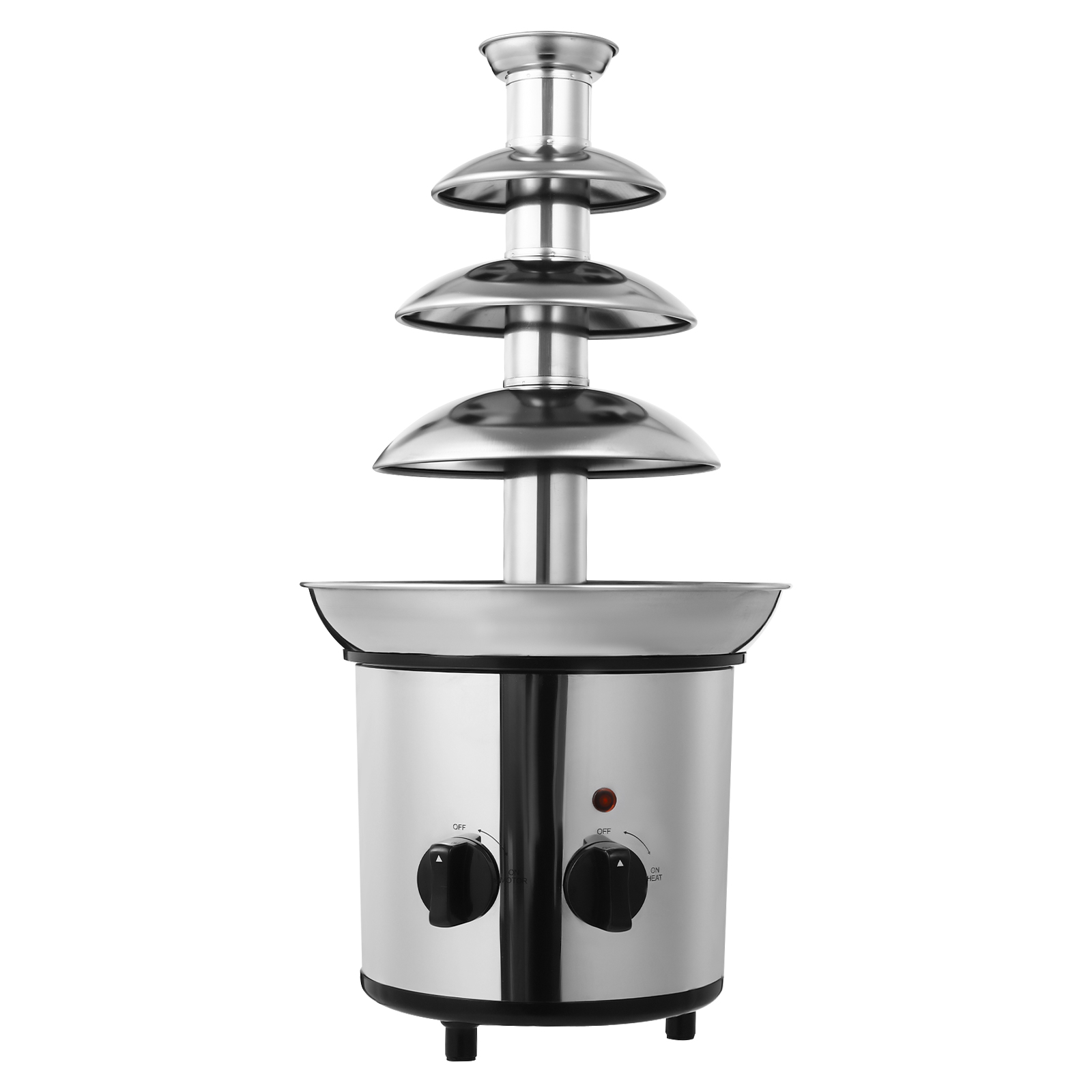 Electric Chocolate Melting Fountain Machine, 4-level chocolate fountain machine, 21.5*45cm, Silver Electric Chocolate Melting Fountain Machine, 4-level chocolate fountain machine, 21.5*45cm, Silver
