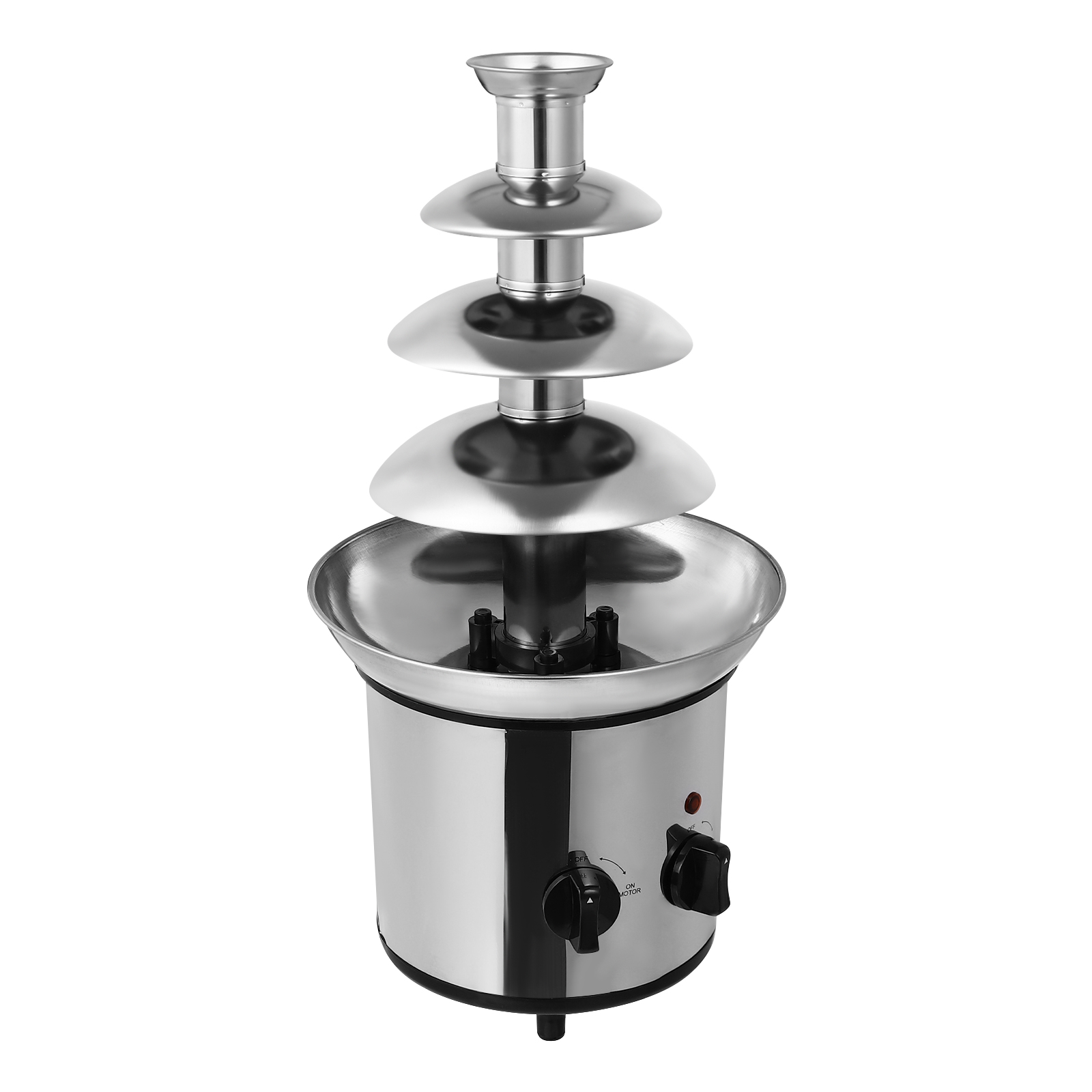 Electric Chocolate Melting Fountain Machine, 4-level chocolate fountain machine, 21.5*45cm, Silver Electric Chocolate Melting Fountain Machine, 4-level chocolate fountain machine, 21.5*45cm, Silver
