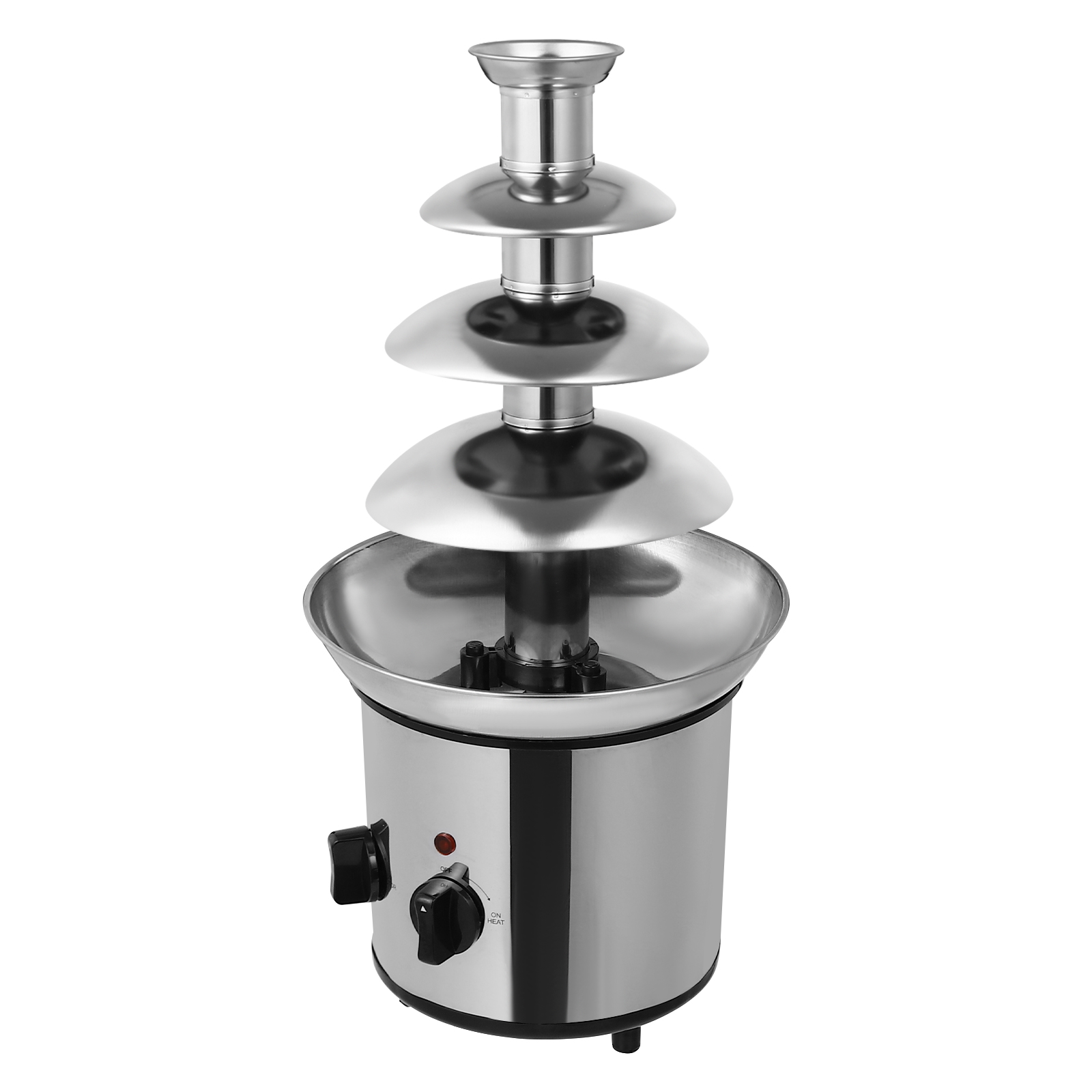 Electric Chocolate Melting Fountain Machine, 4-level chocolate fountain machine, 21.5*45cm, Silver Electric Chocolate Melting Fountain Machine, 4-level chocolate fountain machine, 21.5*45cm, Silver