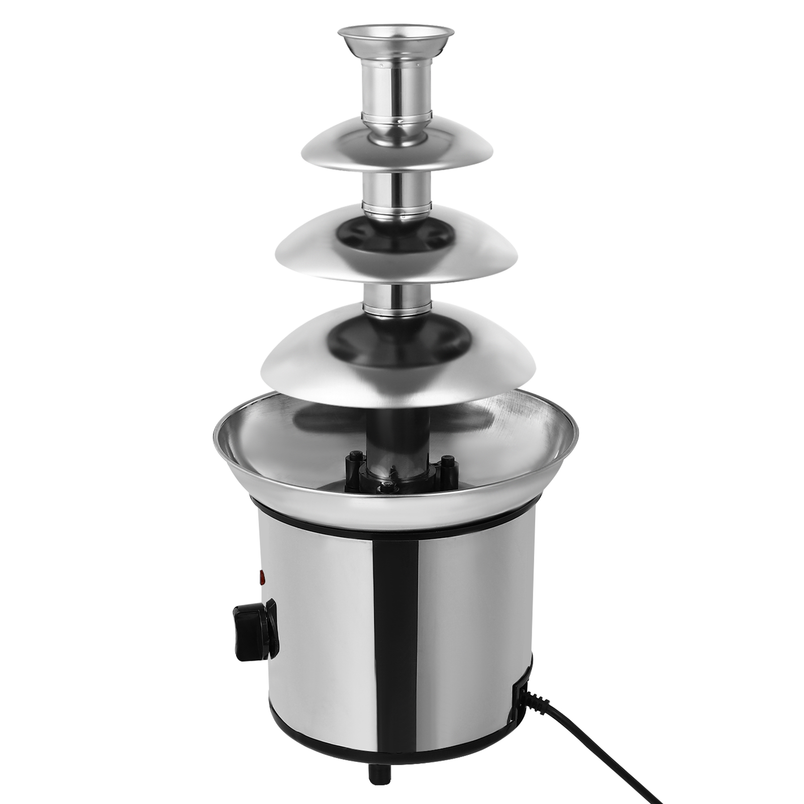 Electric Chocolate Melting Fountain Machine, 4-level chocolate fountain machine, 21.5*45cm, Silver Electric Chocolate Melting Fountain Machine, 4-level chocolate fountain machine, 21.5*45cm, Silver