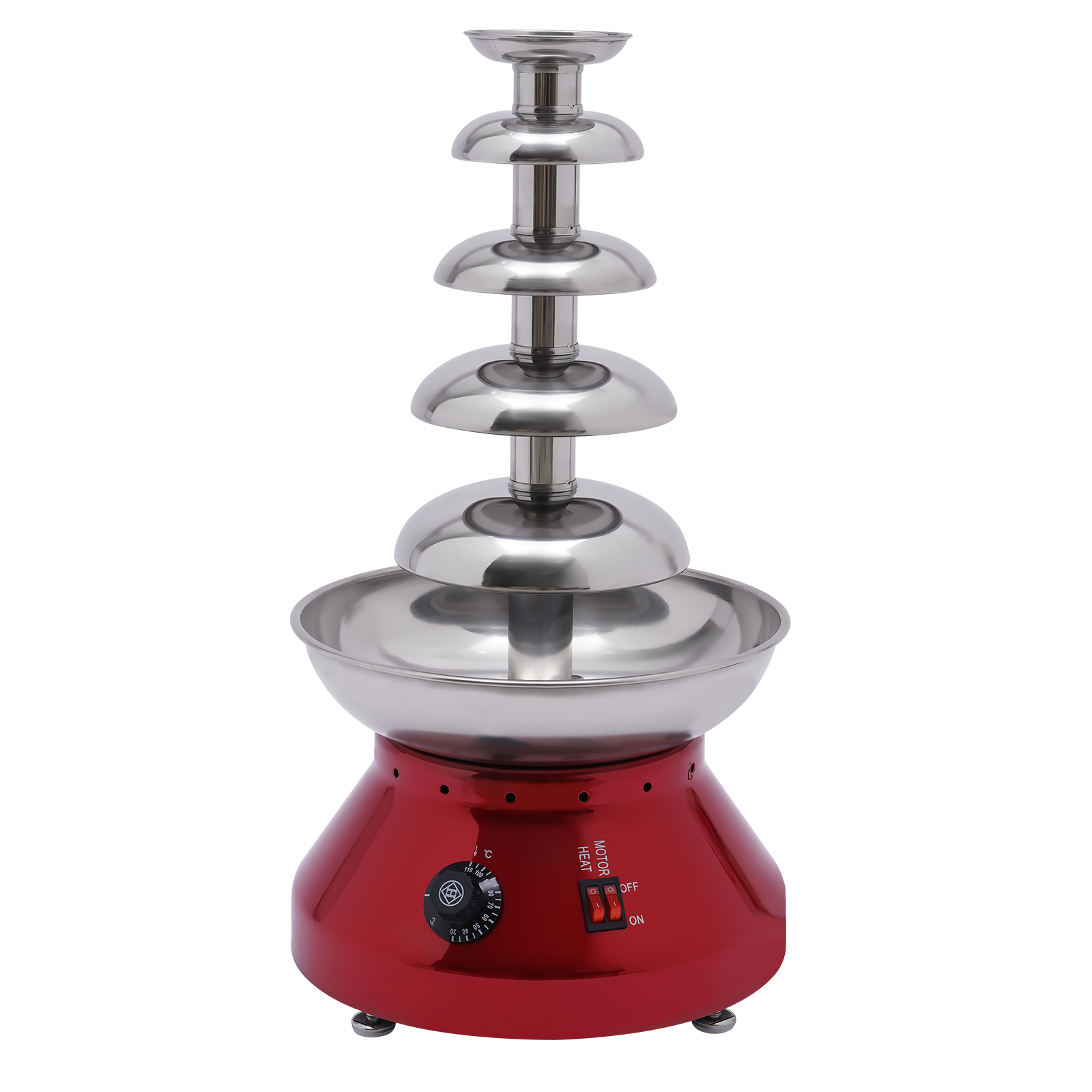 Chocolate Fountain Commercial Hot Chocolate Fondue Tower 5 Tier 7 lb Large Capacity Stainless Steel Chocolate Melting Heating Machine
