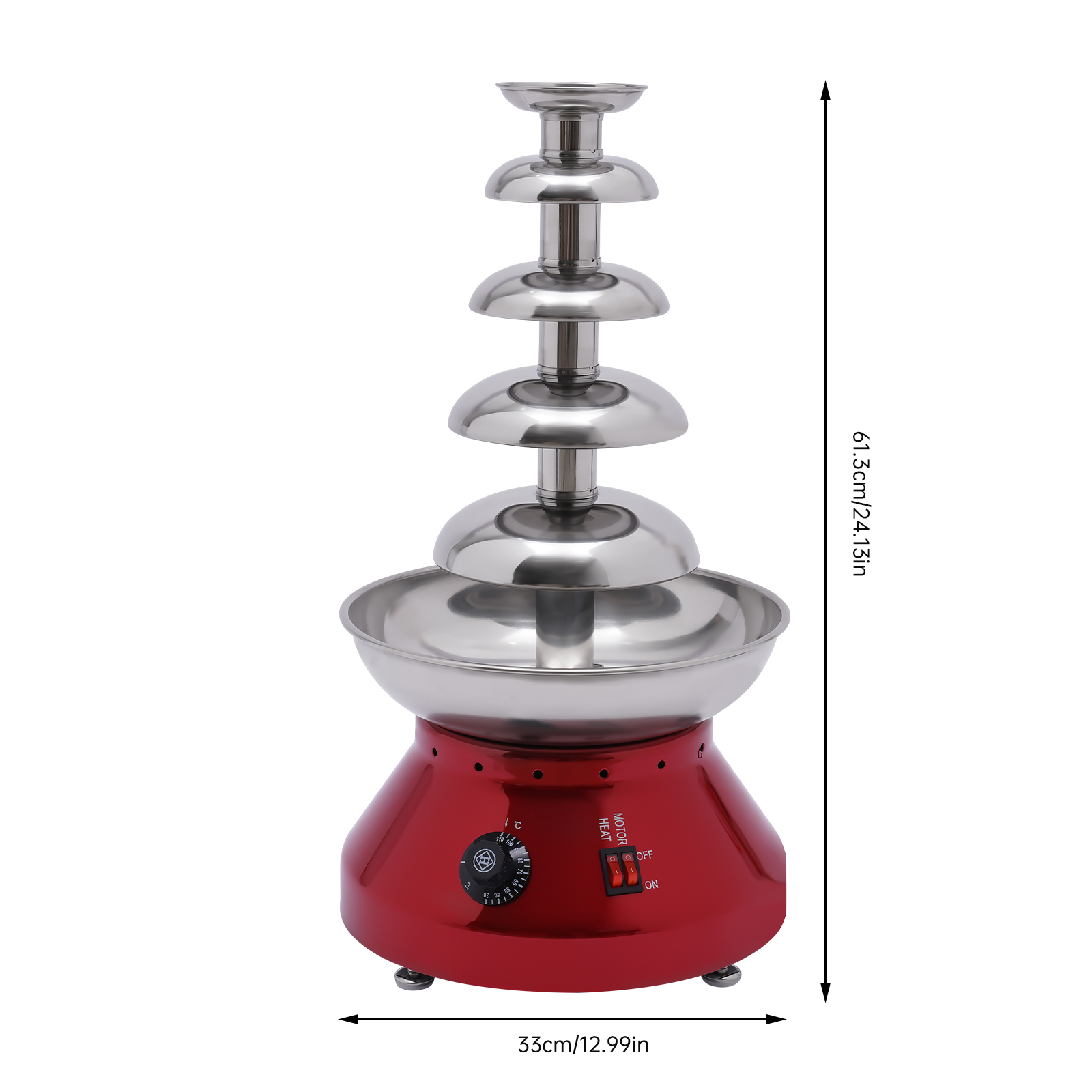 Chocolate Fountain Commercial Hot Chocolate Fondue Tower 5 Tier 7 lb Large Capacity Stainless Steel Chocolate Melting Heating Machine Chocolate Fountain Commercial Hot Chocolate Fondue Tower 5 Tier 7 lb Large Capacity Stainless Steel Chocolate Melting Heating Machine