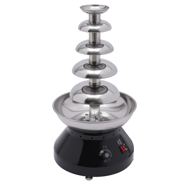 Chocolate Fountain Commercial Hot Chocolate Fondue Tower 5 Tier 7 lb Large Capacity Stainless Steel Chocolate Melting Heating Machine Black