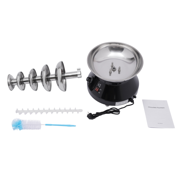Chocolate Fountain Commercial Hot Chocolate Fondue Tower 5 Tier 7 lb Large Capacity Stainless Steel Chocolate Melting Heating Machine Black