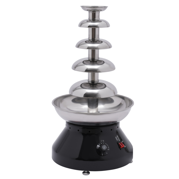 Chocolate Fountain Commercial Hot Chocolate Fondue Tower 5 Tier 7 lb Large Capacity Stainless Steel Chocolate Melting Heating Machine Black