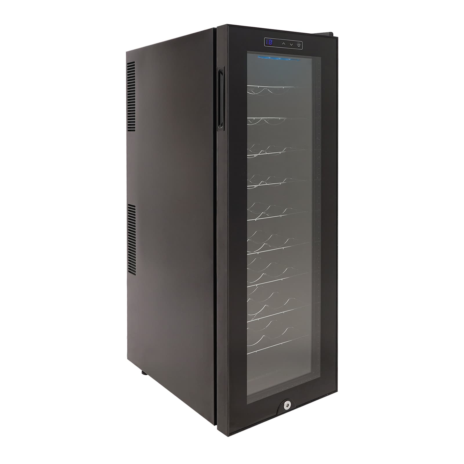 Wine cabinet full metal shelf style European standard wine refrigerator, freestanding wine refrigerator, black wine refrigerator
